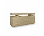 3 Drawer Sideboard TV Stand Cabinet Entertainment Unit Buffet Table Oak 160x35x72cm