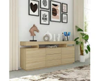 3 Drawer Sideboard TV Stand Cabinet Entertainment Unit Buffet Table Oak 160x35x72cm