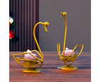 Set of 2 Metal Candle Holder Iron Candle Holder Bird Pattern Candlestick - Gold