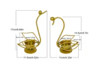 Set of 2 Metal Candle Holder Iron Candle Holder Bird Pattern Candlestick - Gold