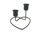 Candle Stick Rusts resist Iron Candle Holder Candlestick Heart Shaped - Black