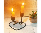 Candle Stick Rusts resist Iron Candle Holder Candlestick Heart Shaped - Black