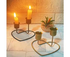 Candle Stick Rusts resist Iron Candle Holder Candlestick Heart Shaped - Black