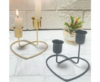 Candle Stick Rusts resist Iron Candle Holder Candlestick Heart Shaped - Black