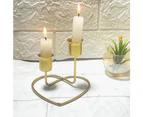 Candle Stick Rusts resist Iron Candle Holder Candlestick Heart Shaped - Black