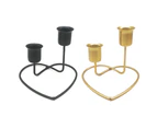 Candle Stick Rusts resist Iron Candle Holder Candlestick Heart Shaped - Black