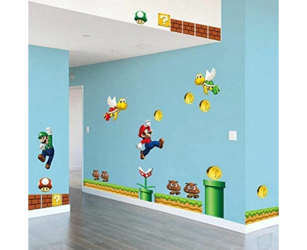 Super Mario Sticker Kinderzimmer Schlafzimmer Dekor Wandaufkleber