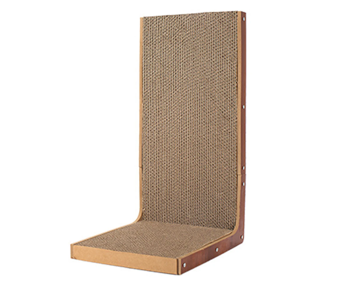 small size L-Shaped Cat Scratching Board with Ball Toy, Durable Cardboard for Wall and Corner