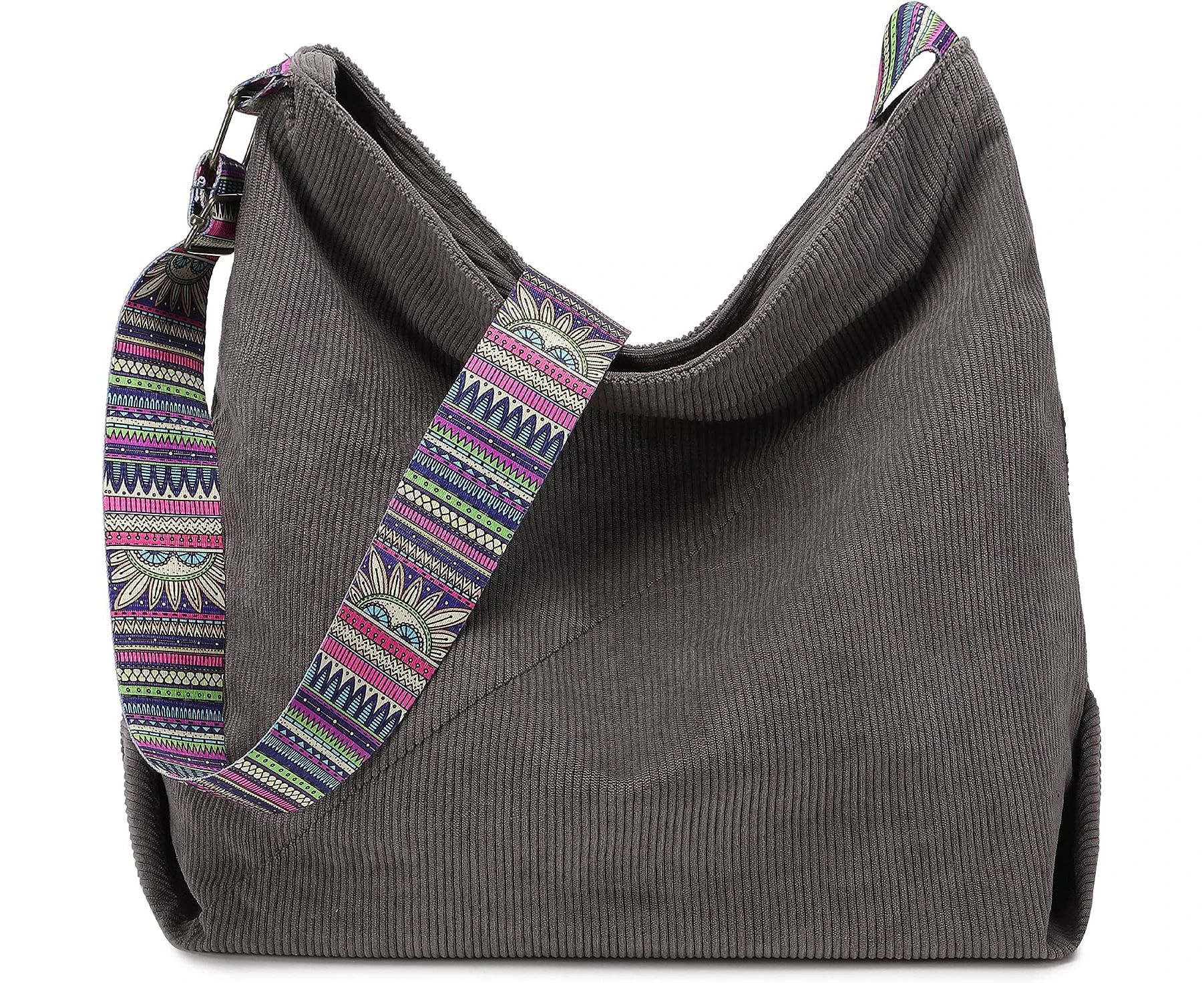 Corduroy women's bag gray