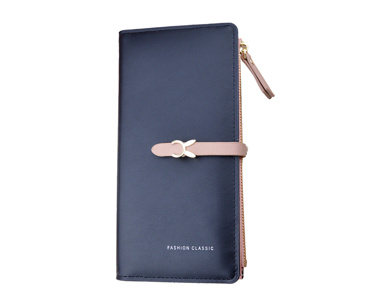 Student fashion zipper buckle thin money clip multi card position soft wallet card bag