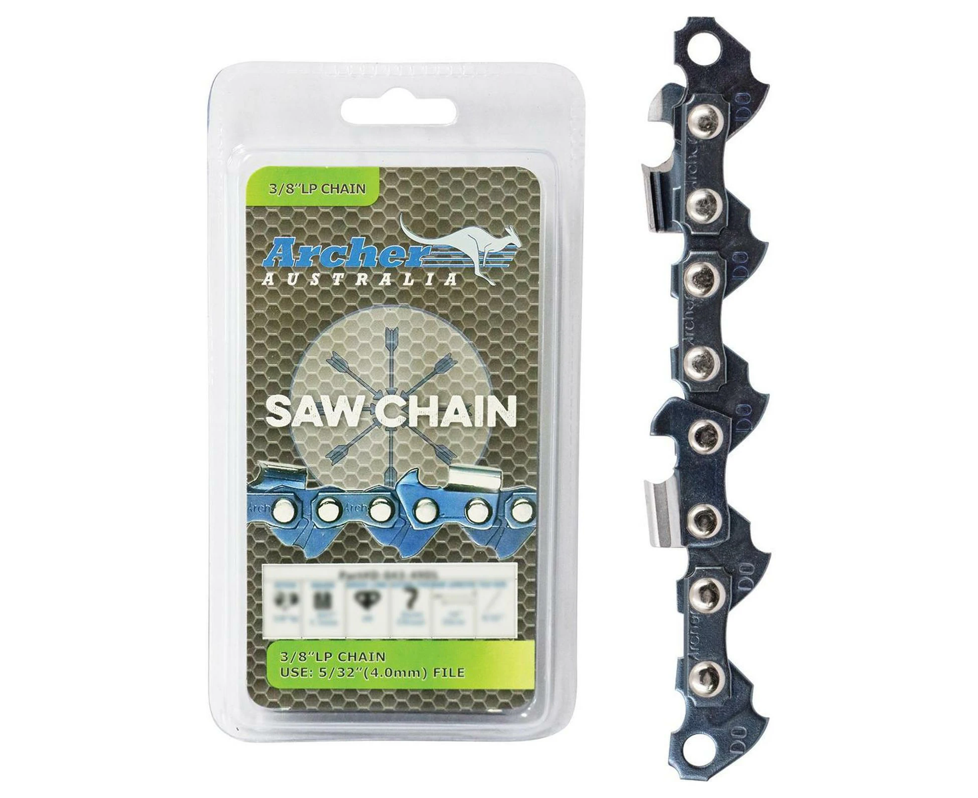 Archer Semi-Chisel Chainsaw Chain Loop - 3/8" LP .050" 55DL