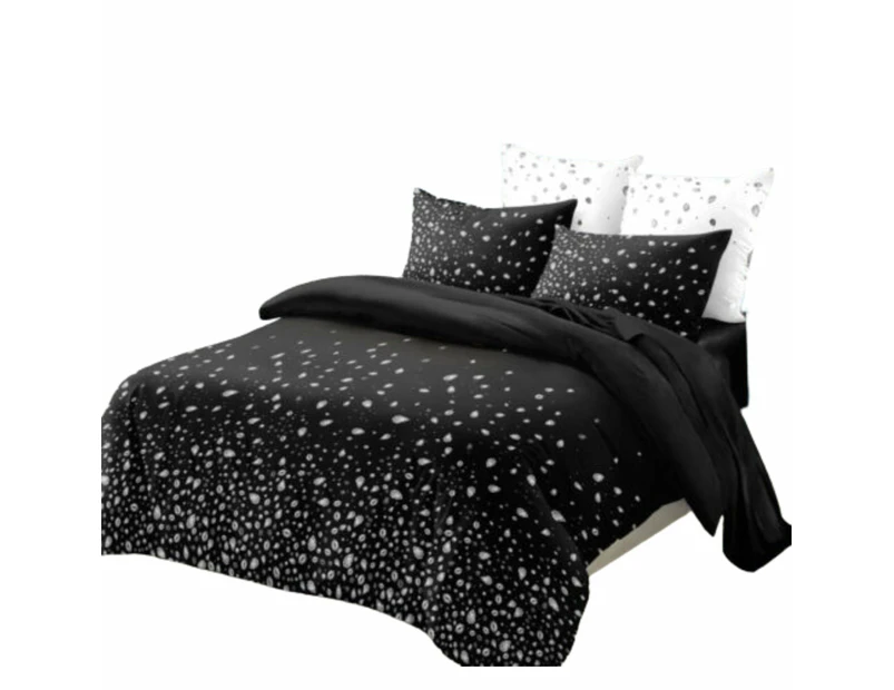 All Size Bed Ultra Soft Quilt Duvet Doona Cover Set Bedding Pillowcase - Dark