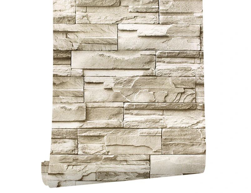 3D Rock Wallpaper Peel and Stick Wallpaper Stone Self Adhesive Wallpaper Stick - Brown