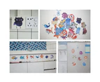 Sea Animal Fish Wall Decals for Kids and Toddlers Easy Peel Stick Sticker Mats - 4