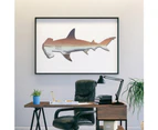 Creative Metal Stainlessed Marine Animal Sharkfish Art Wall Hangings - large - Style A