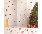 Christmas Footprints Floor Stickers Candy Cane Pattern DIY Window Wall Decals - Style One