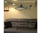 Creative Metal Stainlessed Marine Animal Sharkfish Art Wall Hangings - large - Style A