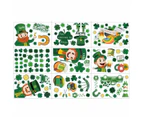 Saint Patrick‘s Day Sticker Sheets 9 Pcs Irish Festival Clover Decal PVC - A