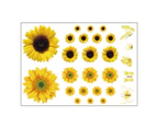 Waterproof 3D for Butterfly Wallpaper Sunflower Wall Sticker Removable Flower De