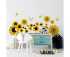 Waterproof 3D for Butterfly Wallpaper Sunflower Wall Sticker Removable Flower De