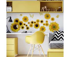 Waterproof 3D for Butterfly Wallpaper Sunflower Wall Sticker Removable Flower De