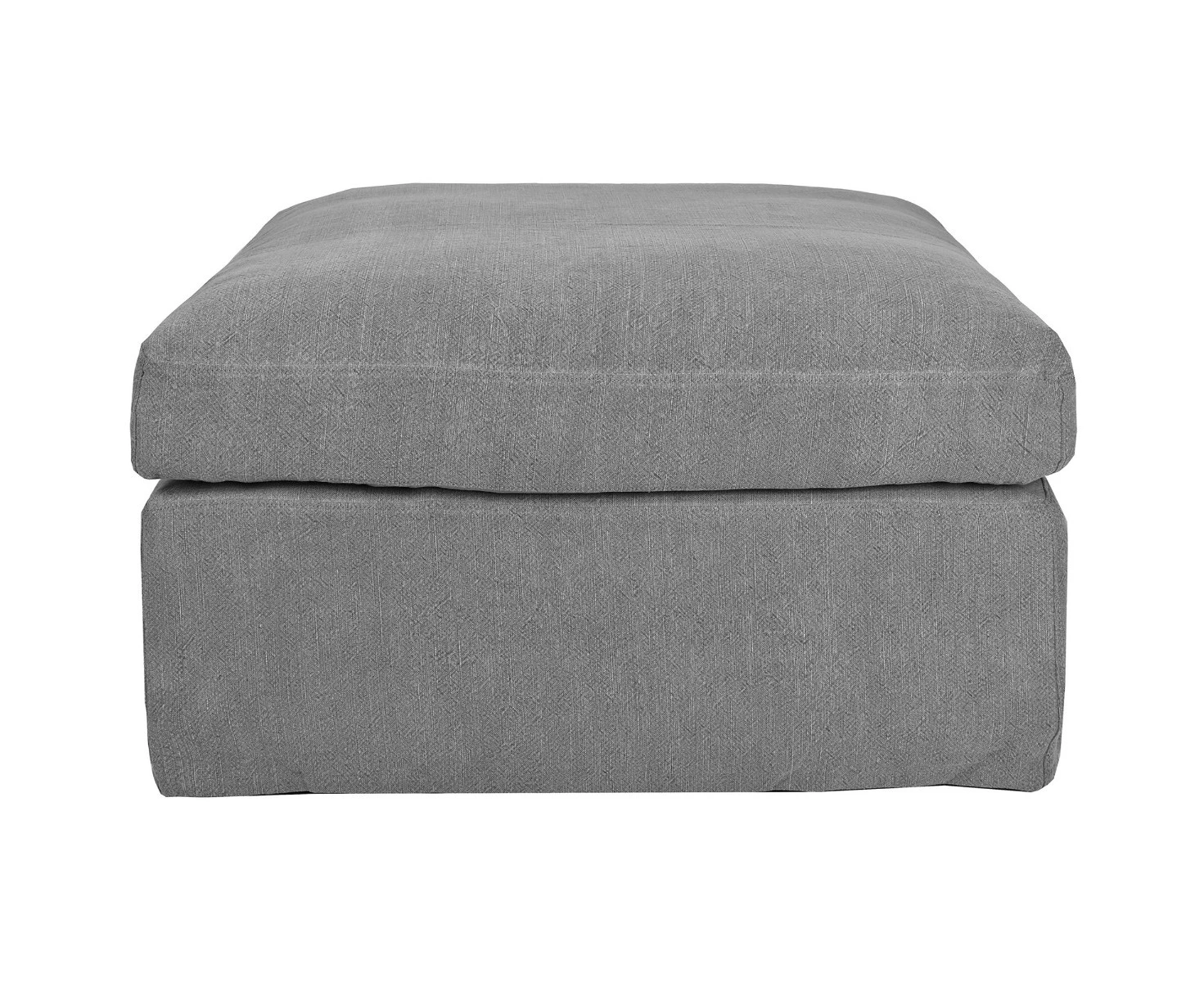 CASPIAN OTTOMAN HAMPTONS STYLE SLIPCOVER SOFA IN SLATE GREY