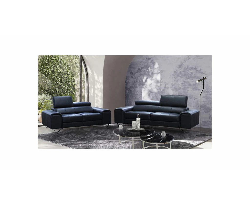 BELLAGIO GENUINE LEATHER 3-SEATER + 2-SEATER PACKAGE DEAL CONTEMPORARY SOFAS COUCHES SETTEES BLACK