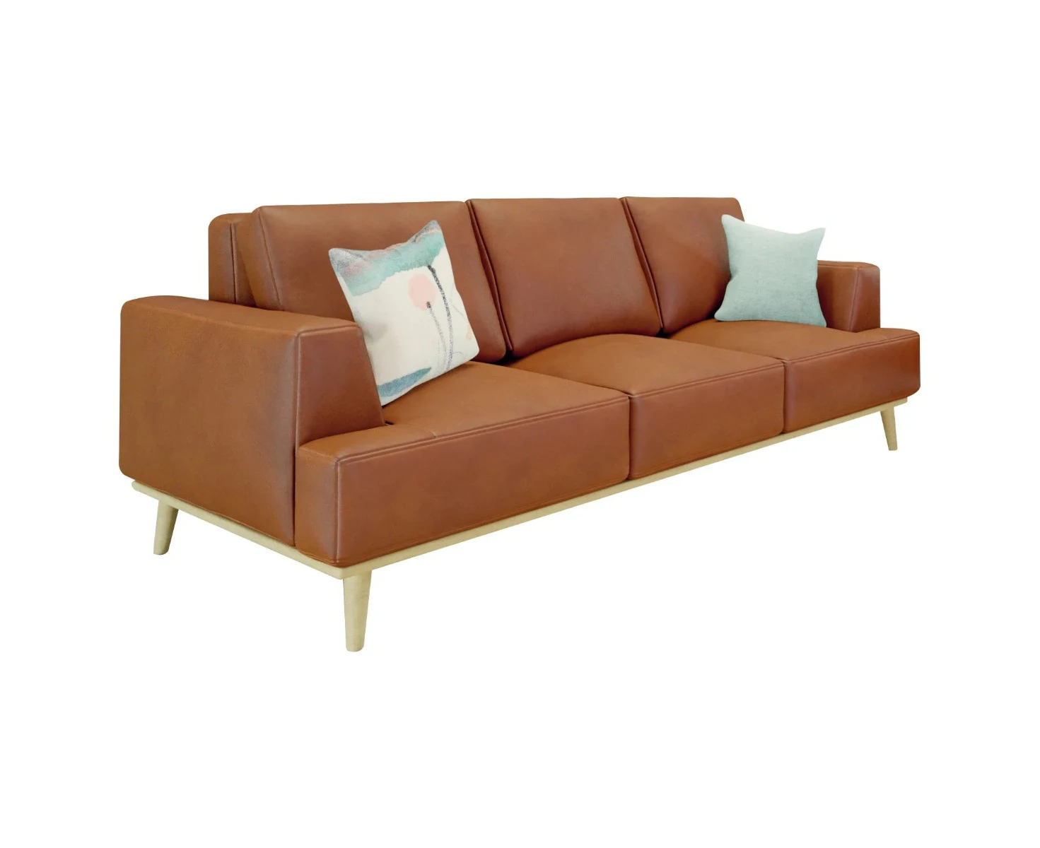 PAMELA 3-SEATER ITALIAN LEATHER SOFA IN TAN