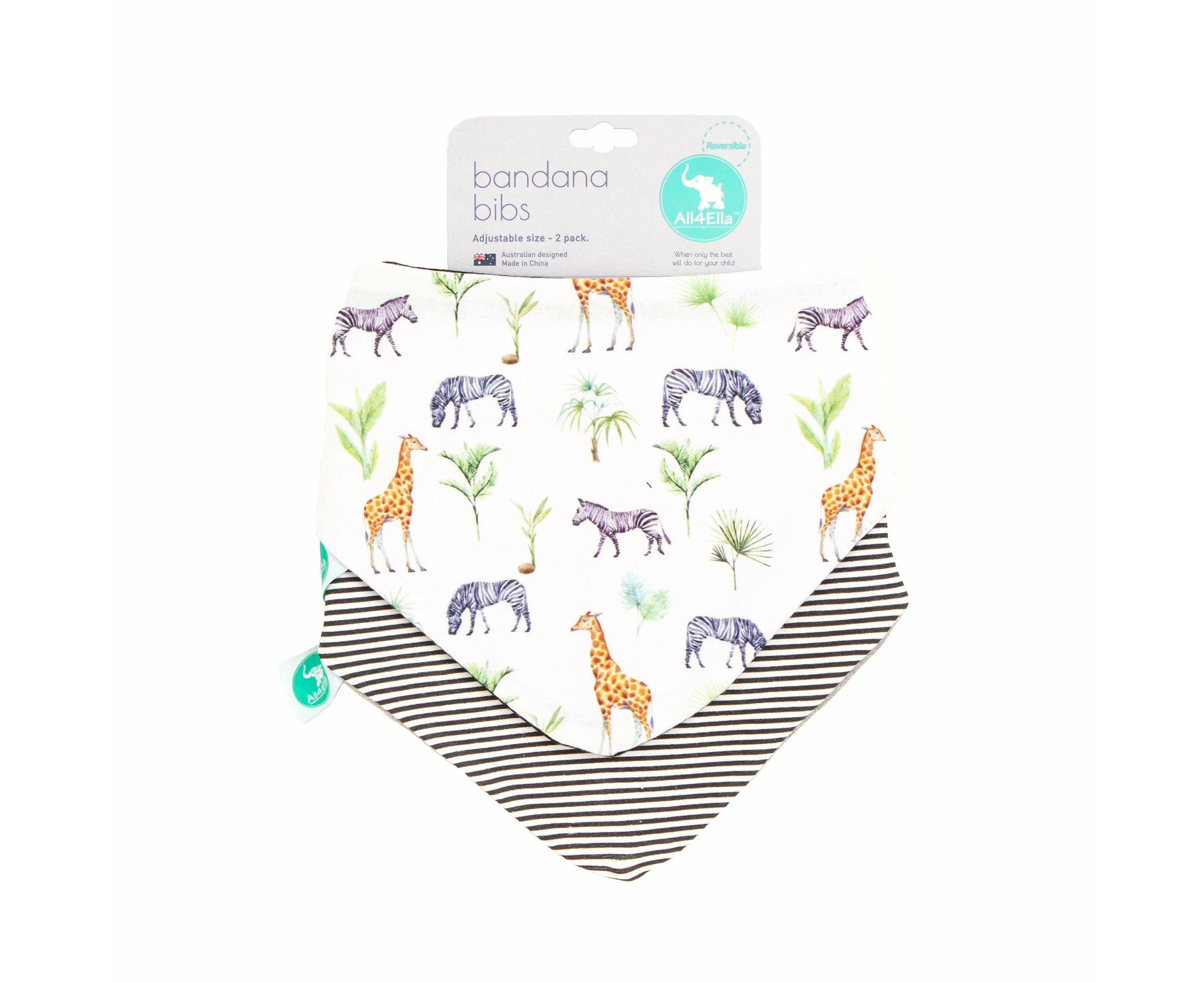 Bandana Bibs 2pk - Safari