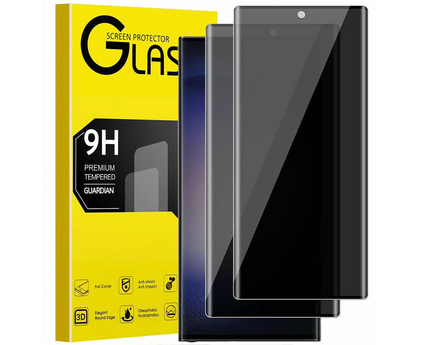 2 PCS Privacy Tempered Glass Screen Protector-For Galaxy S22 Ultra