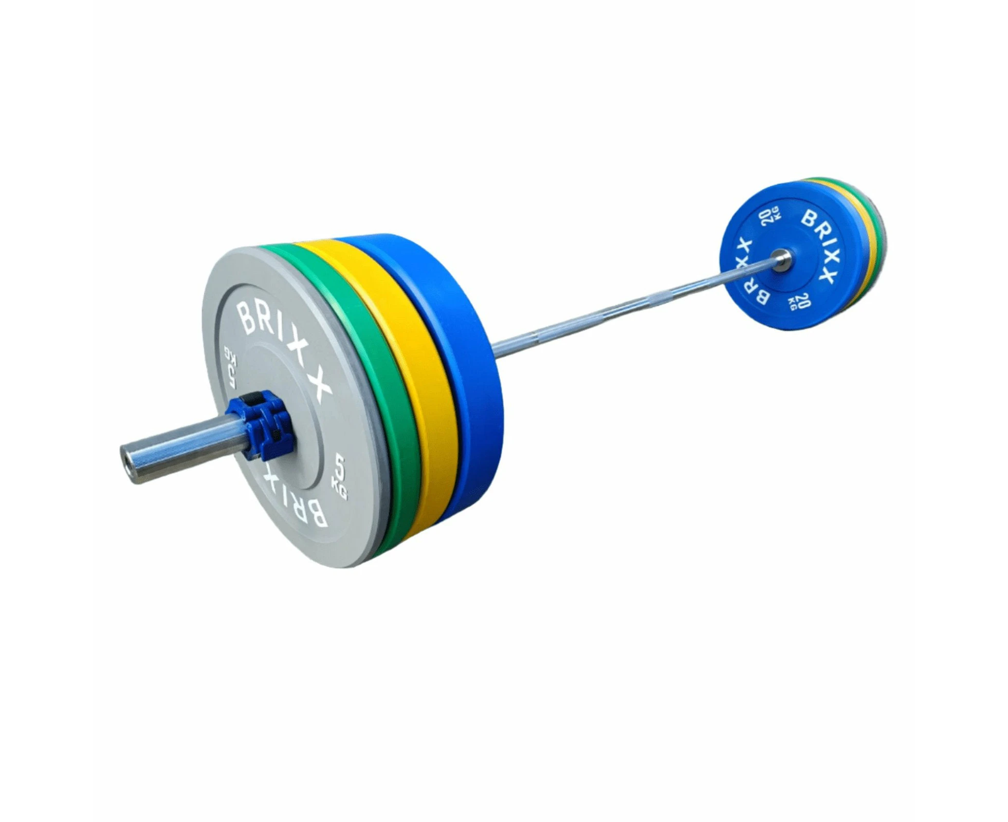 BRIXX 130kg Elite Olympic Bumper Plates + 20kg Barbell