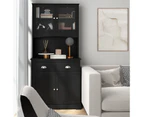 Costway Storage Cabinet Kitchen Cupboard Buffet Sideboard w/Countertop Home Office Kitchen, Black