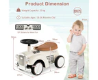 Costway  Foot to Floor Riding Car Retro  Ride On Toy  Walker Vehicle w/Storage & EVA Wheels White