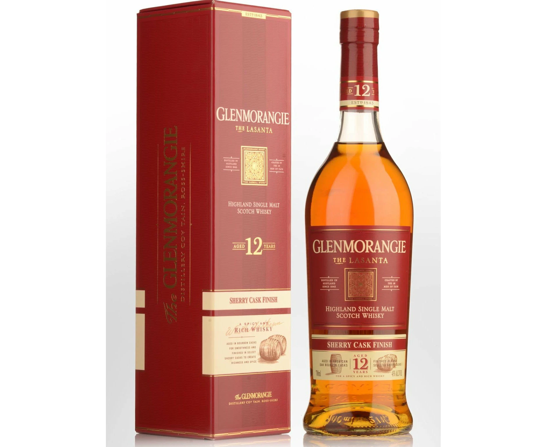 Glenmorangie  Lasanta  12 Years Old Sherry Cask Vintage Label Single Malt Scotch Whisky 700mL