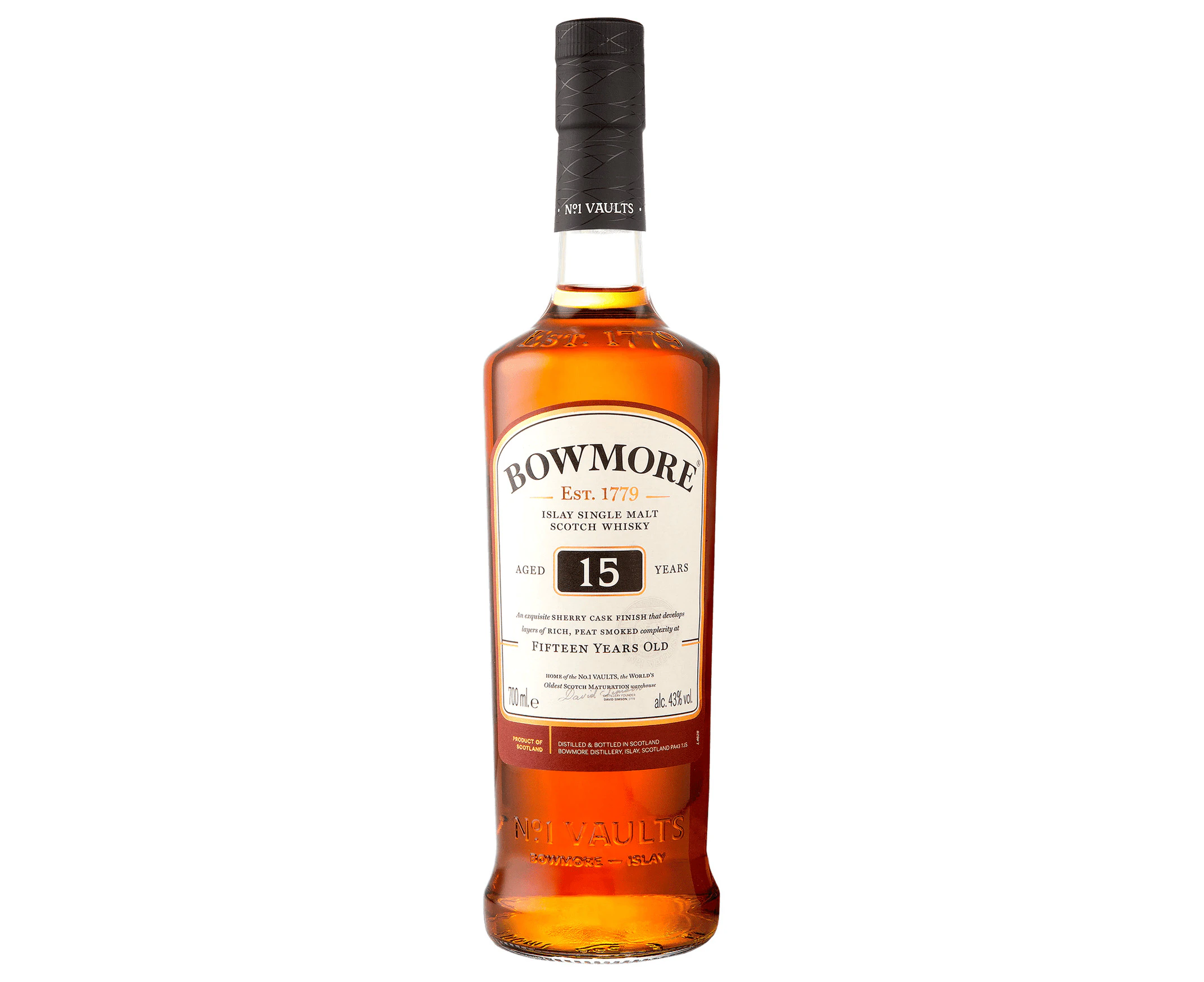 Bowmore 15 Year Old Sherry Cask Finish Single Malt Scotch Whisky 700mL