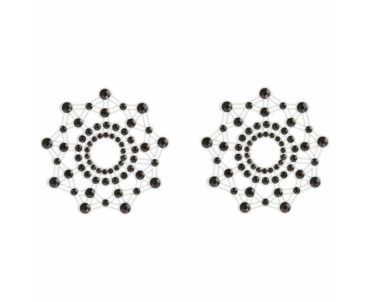 Pretty Pasties Black Beaded Flower Pasties