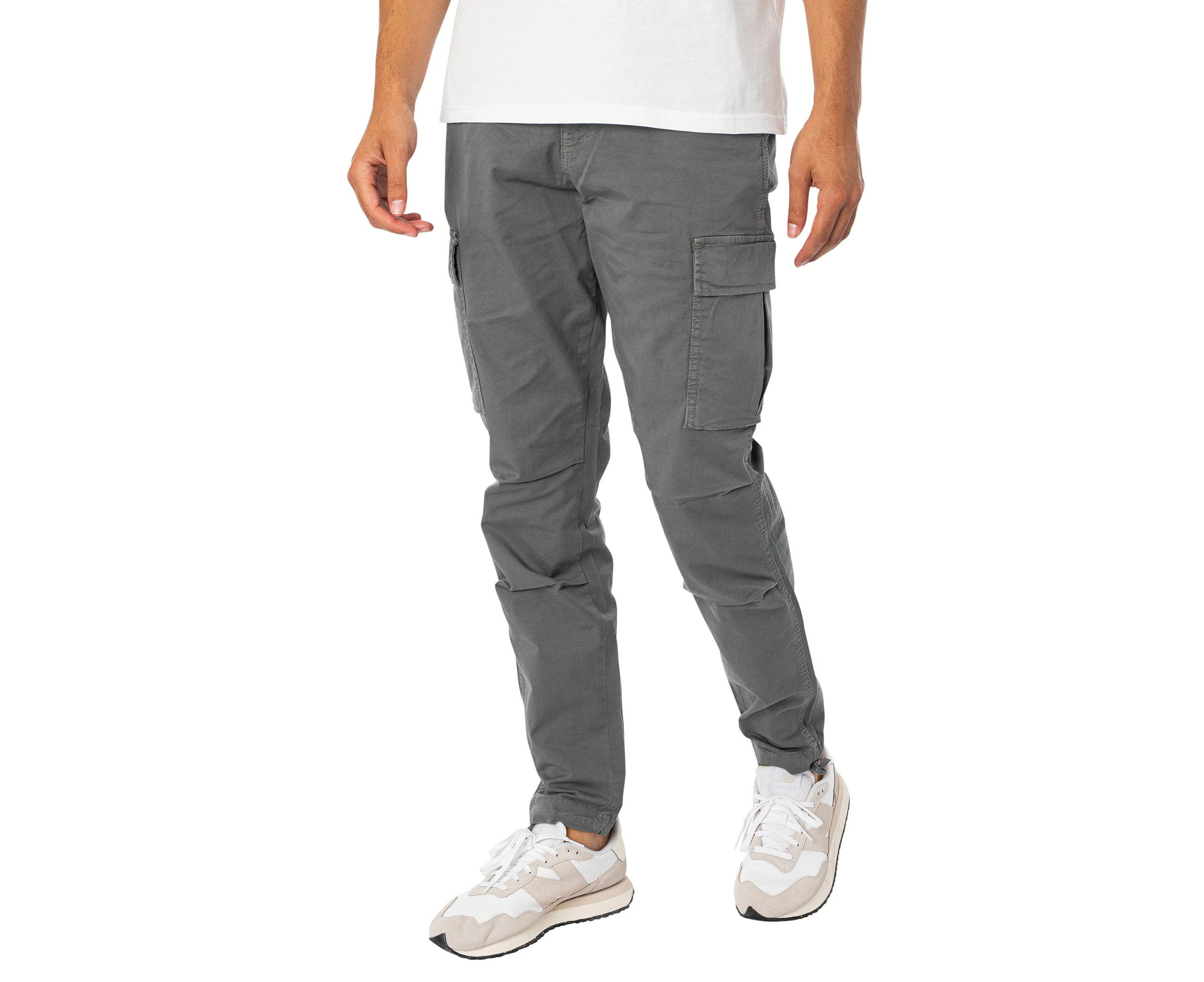 Jack & Jones Men's Ace Tucker Tapered Cargo Trousers - Grey