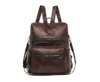 Backpack Purse for Women Fashion PU Leather School Bag Travel Large Daypack Ladies Shoulder Bags Teenager Student Anti-theft Rucksack - Brown