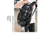 Football Soccer Bag School Basketball Backpack Large Capacity PE Bag for Teen - Black