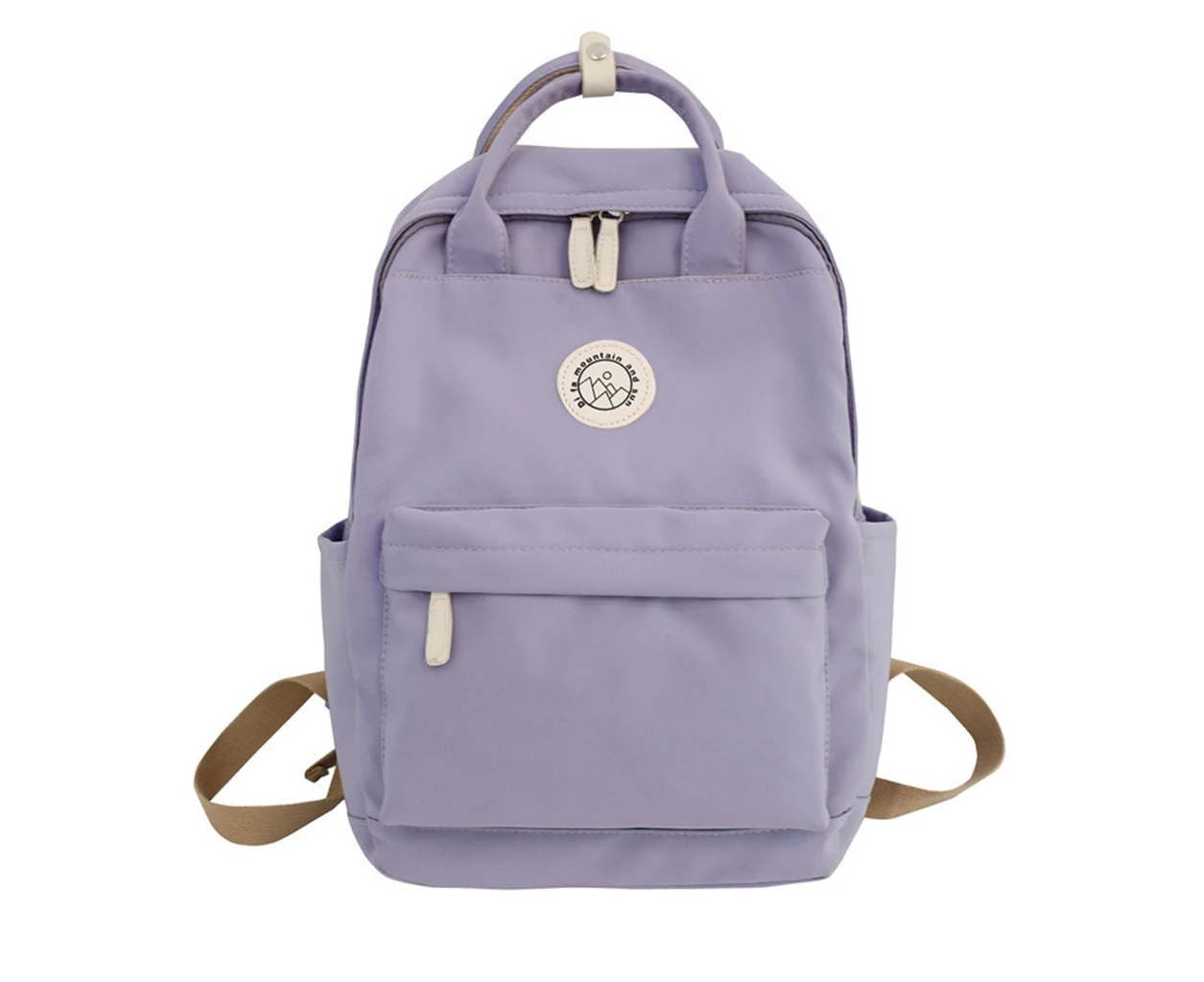 Japanese Nylon Backpack Laptop Bag Travel School Bags Bookbag for Teenager - Purple