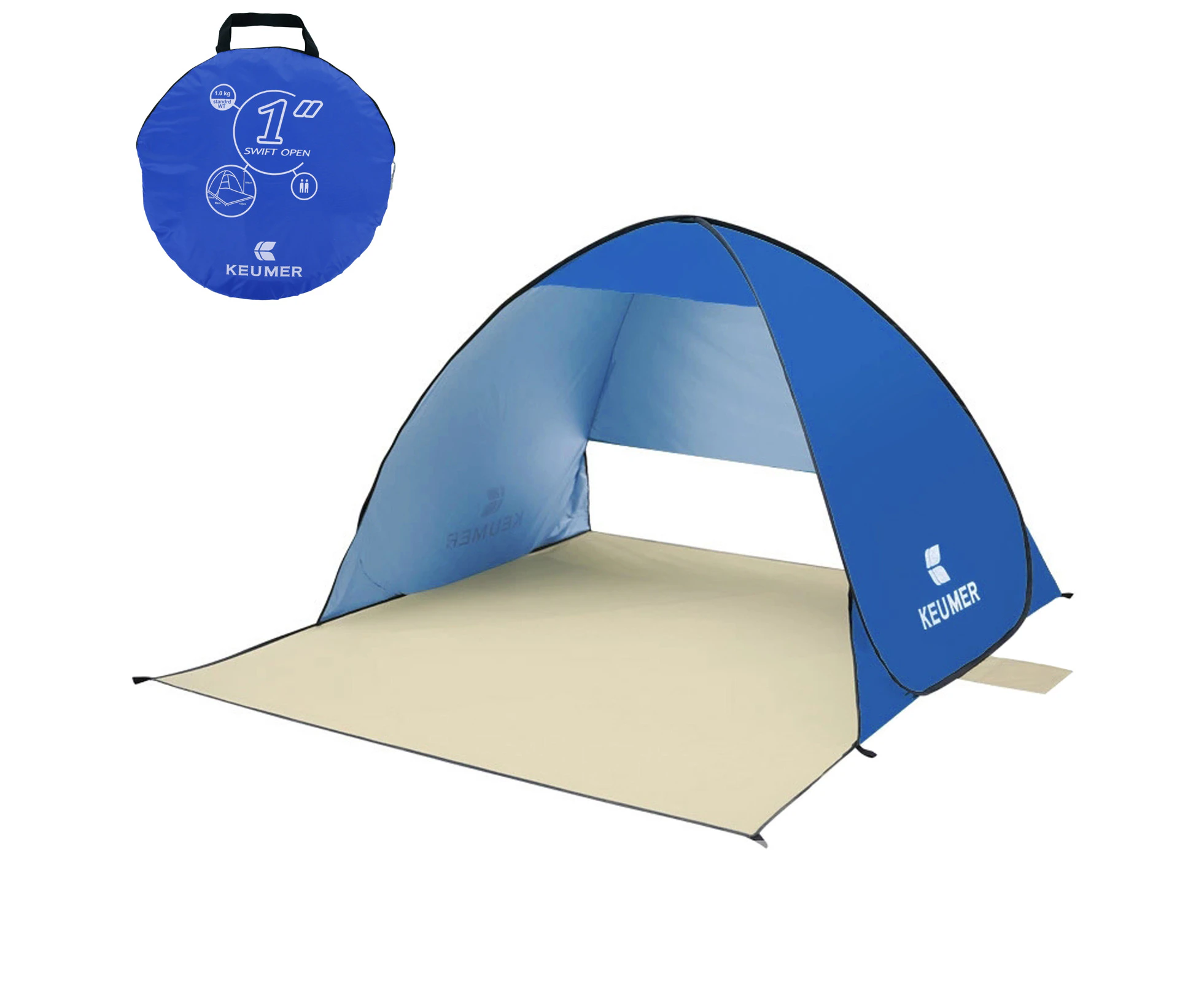 70.9x59x43.3 Inch Automatic Instant Pop-up Beach Tent Anti UV Sun Shelter Cabana for Camping Fishing Hiking Picnic