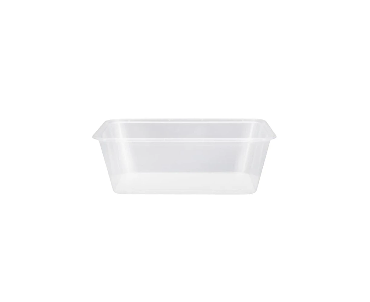 50 X Rectangular Containers 750Ml Clear With Lids Salad Fruit Food Container