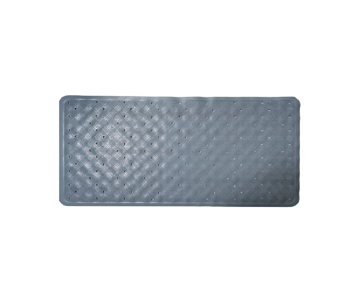 Rubber Bath Mat 34 X 74cm Grey