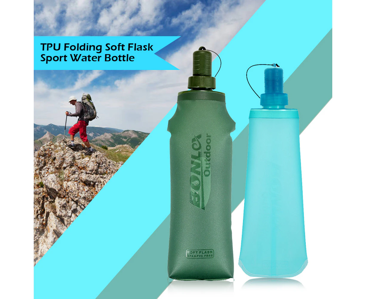 TPU Folding Soft Flask Sport Water Bottle Running Camping Hiking Water Bag Collapsible Drink Water Bottle