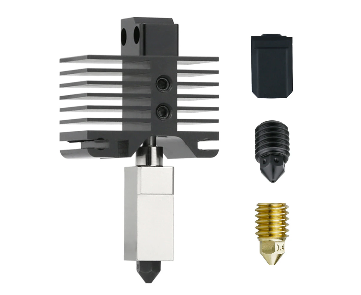 Upgraded Hotend Kit with Plated Copper Heater Block Heatbreak High Temperature 300℃ with 2 Extra Nozzle and 1pc Silicone Cover Compatible with Bambu Lab X1