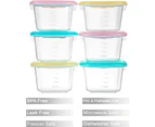 Baby Food Snack Plastic Storage Container with Lids, 12 Pack Set BPA Free Freezer & Dishwasher Safe for Kids