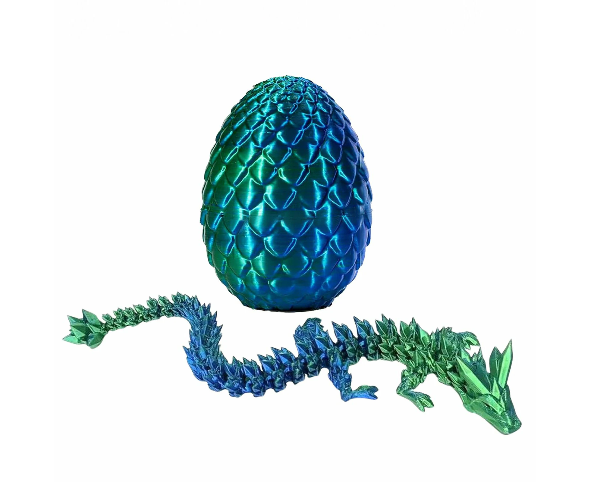 3D Printed Dragon Egg Flexible Laser Fidget Toy Home Office Desk Decor Figurine Articulated Model Surprise Gift Autism