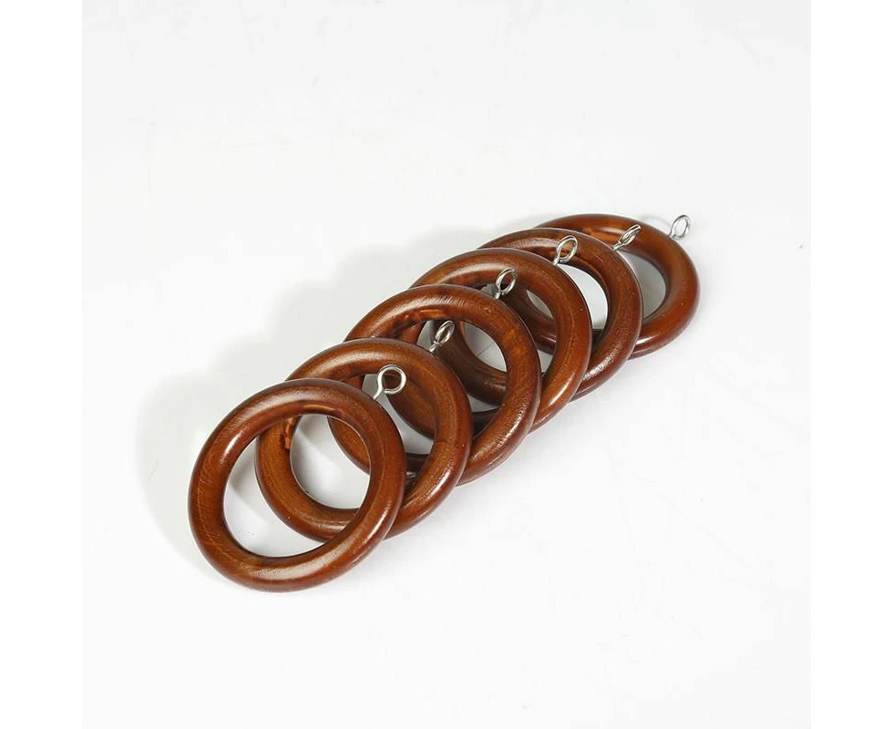 Windsor Timber Curtain Rod Rings 43mm Walnut