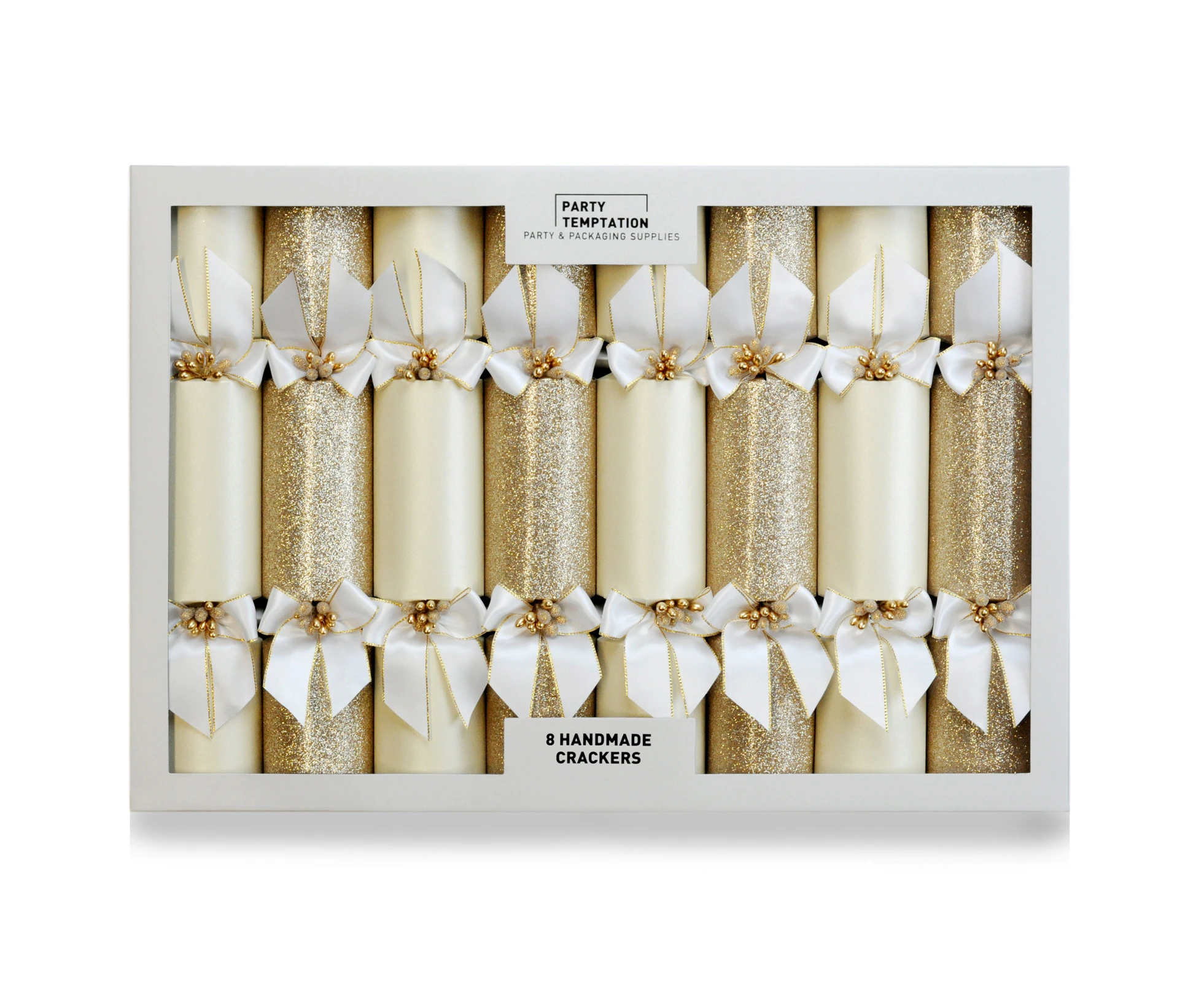 Deluxe Sparkly Champagne Crackers 8pk