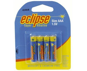 Eclipse Blister Packed AAA 1.5V Super Alkaline Batteries Pack of 4